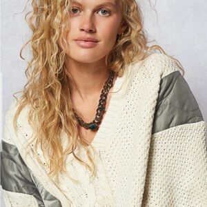 Cozy Cream and Sage POL Women's Sweater